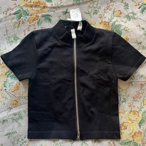 ANWND Black Ribbed Top